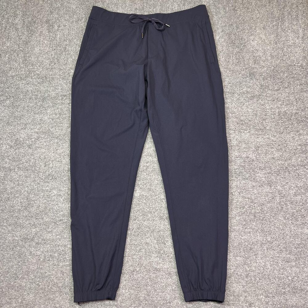 CRZ Yoga Jogger Pants Mens 36x30 Blue Woven Zip Cuffs Running Athletic Gym